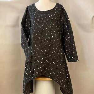 𝅺⭐️ Apparel Garden Star Print Asymmetrical Corduroy Long Sleeve Dress